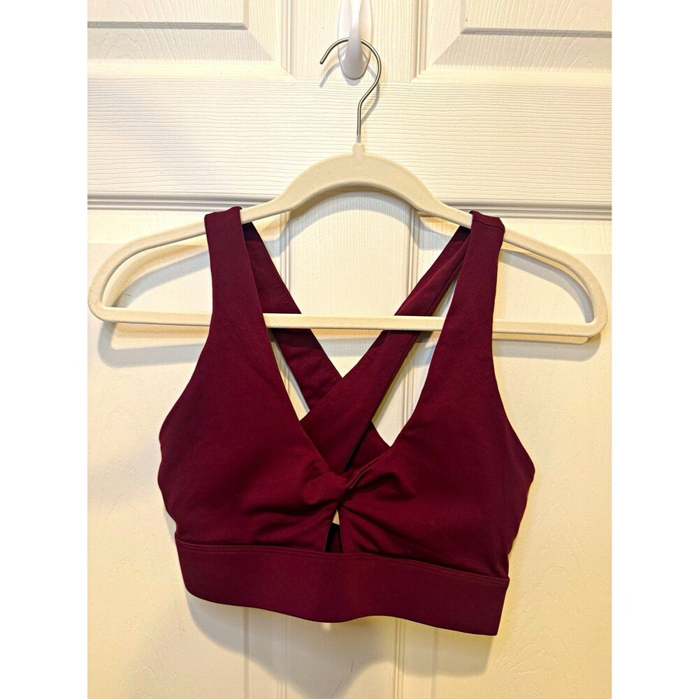 Fabletics Burgundy Oasis Twist Sports Bra Size M